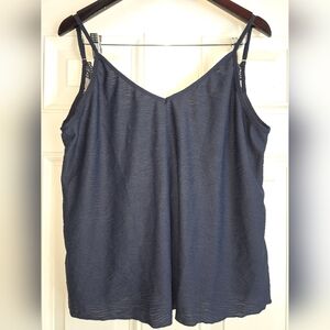 Shein Solid Blue Sleeveless Camisole Top Large